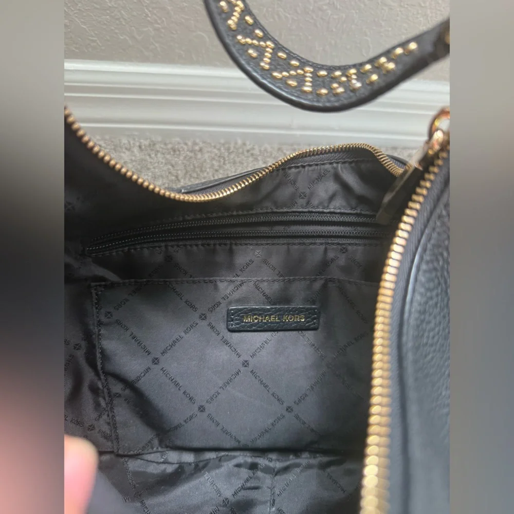 Michael Kors Leather Black Hobo Bag - Picture 7 of 9